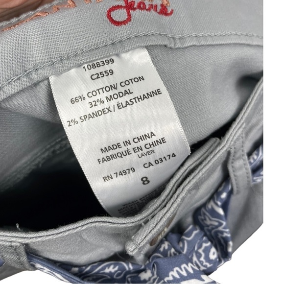 NEW Santana Dusty Blue Cotton Stretch Capris w/Tie Belt Size 8 - Picture 7 of 7